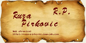 Ruža Pirković vizit kartica